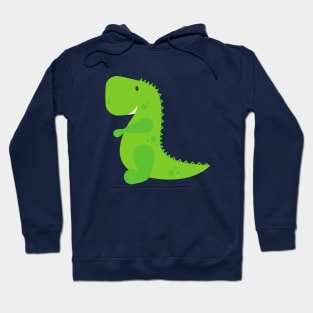 Smiling Green Baby T Rex Dinosaur Hoodie